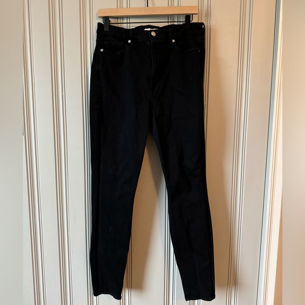 Good American Jeans Good Waist Skinny Black Womens Size 16